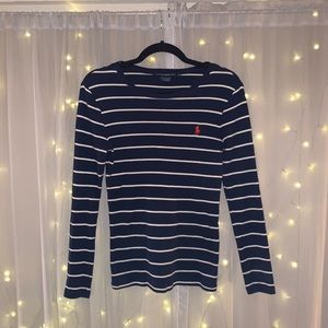 Ralph Lauren Sport Navy/White Striped Top